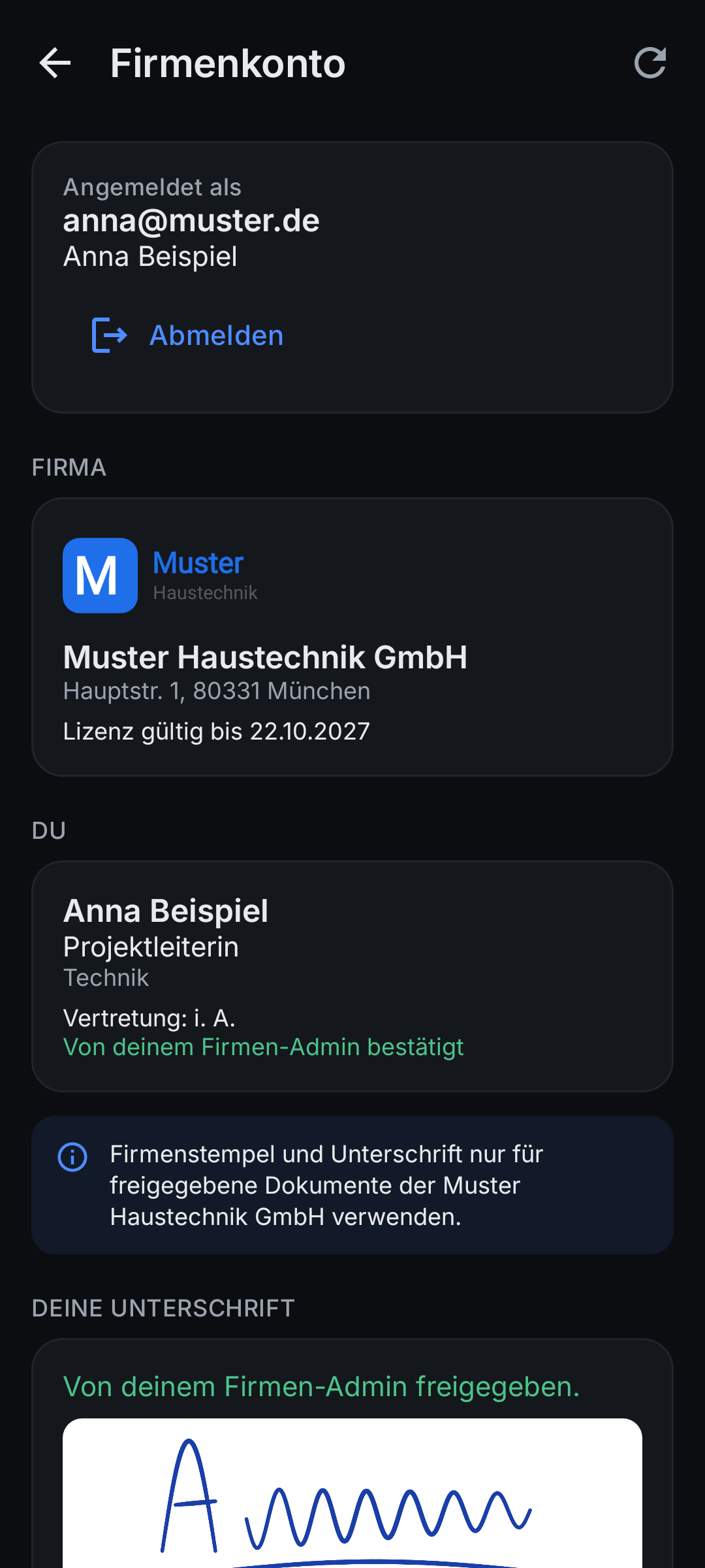 Company account